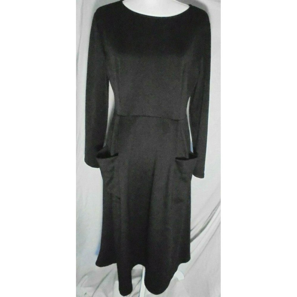 Women's XL Gothic Witch Dress Long Sleeve Halloween Costume Black